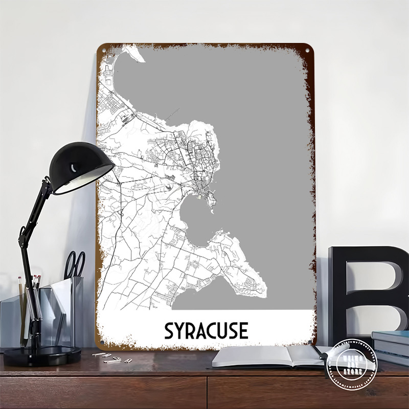 Syracuse Stadtplan Metallposte – Custom Map Poster Bewertung und Preis