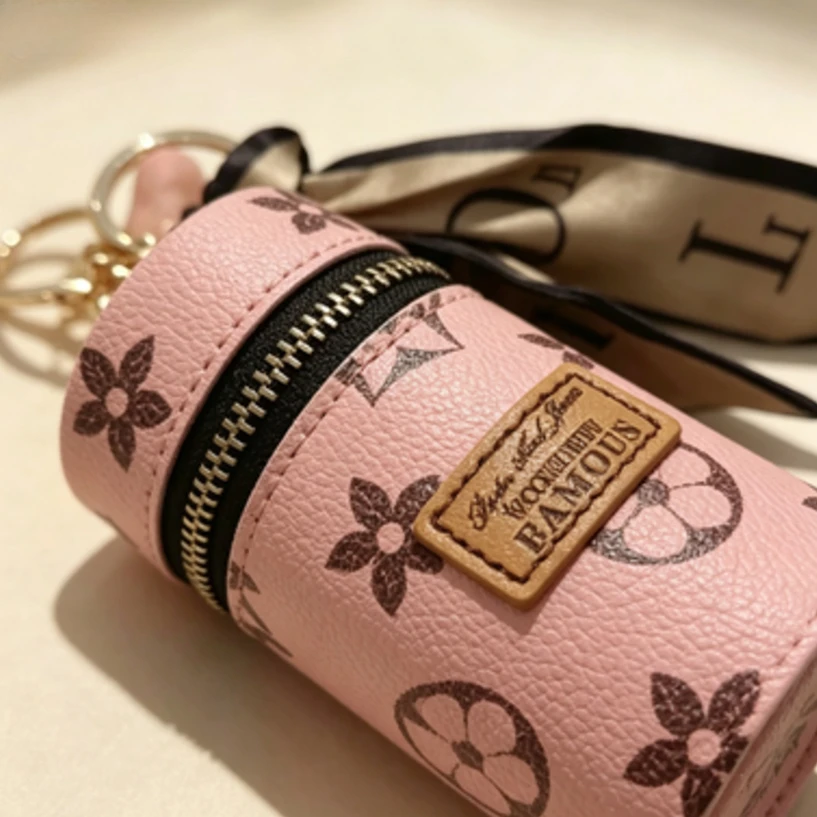 Rosa Blumen-Monogramm-Druck Zy – Monogram Keychain Leather Bewertung und Preis