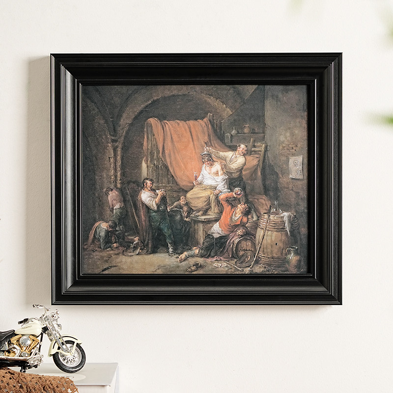 Vintage Schwarzer Massivholz-B – Engraved Wood Frame Bewertung und Preis