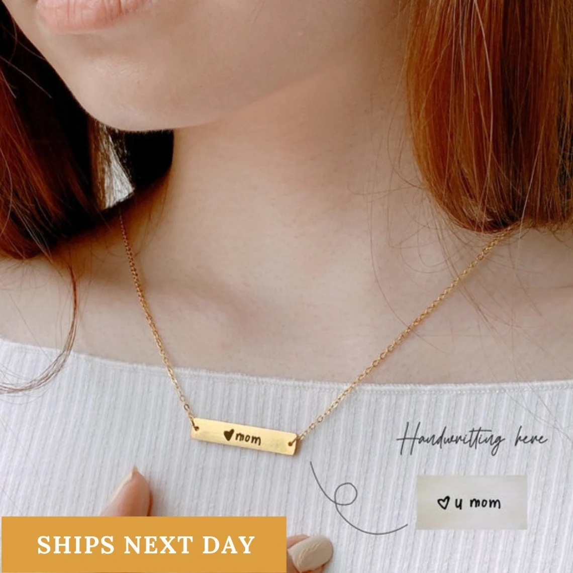 Actual Handwriting Bar Necklac – Handwriting Necklace Bar Bewertung und Preis