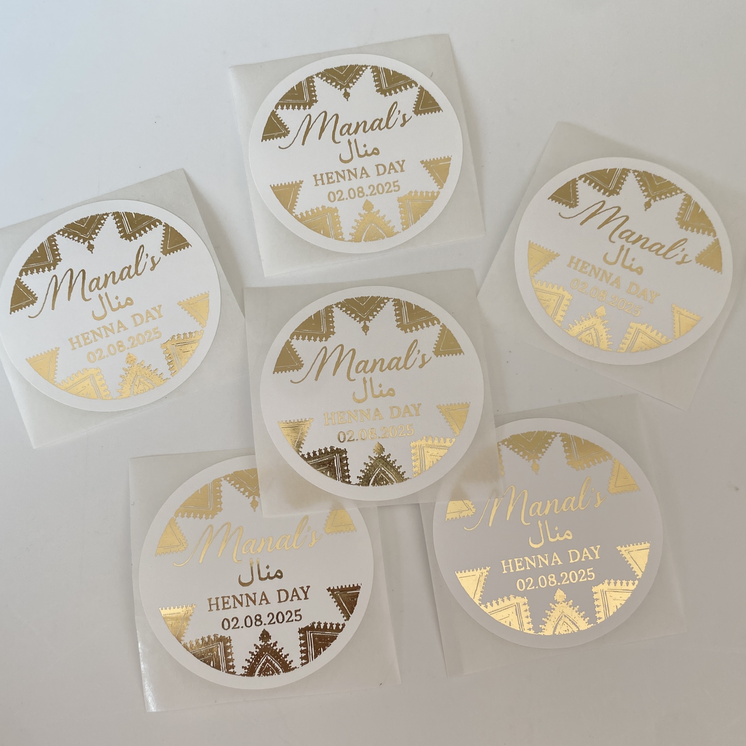 Grüne Mehndi-Dekorationen aus  – Personalised Candle Label Bewertung und Preis