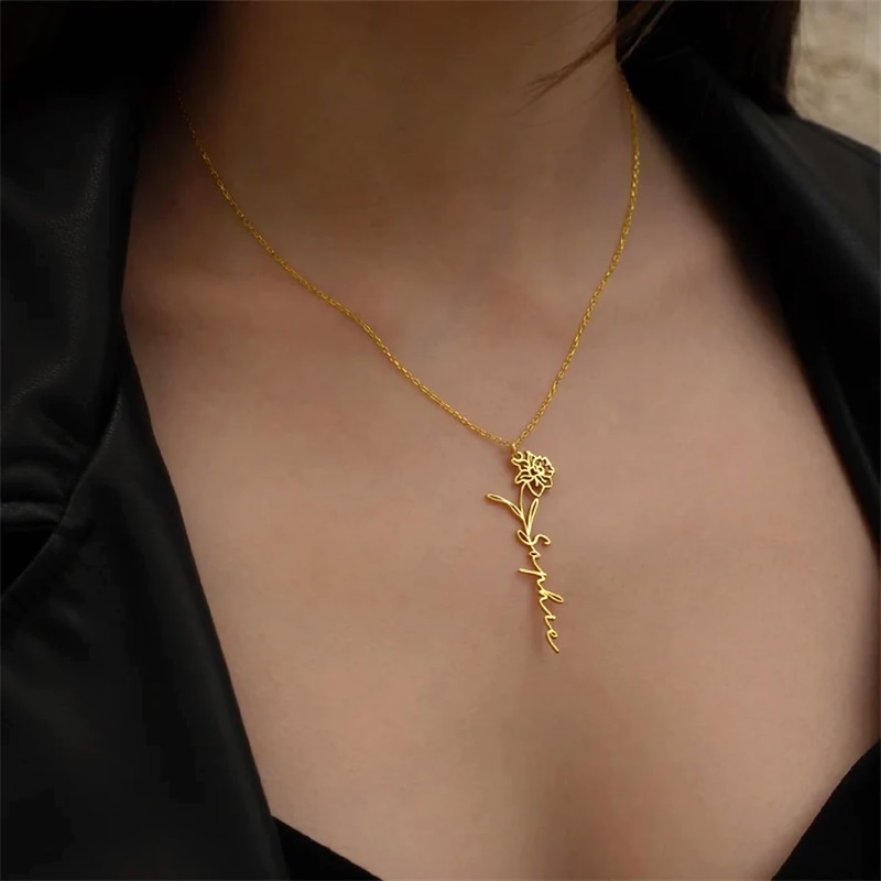 Personalisierte Geburtsblumen- – Birth Flower Necklace Bewertung und Preis