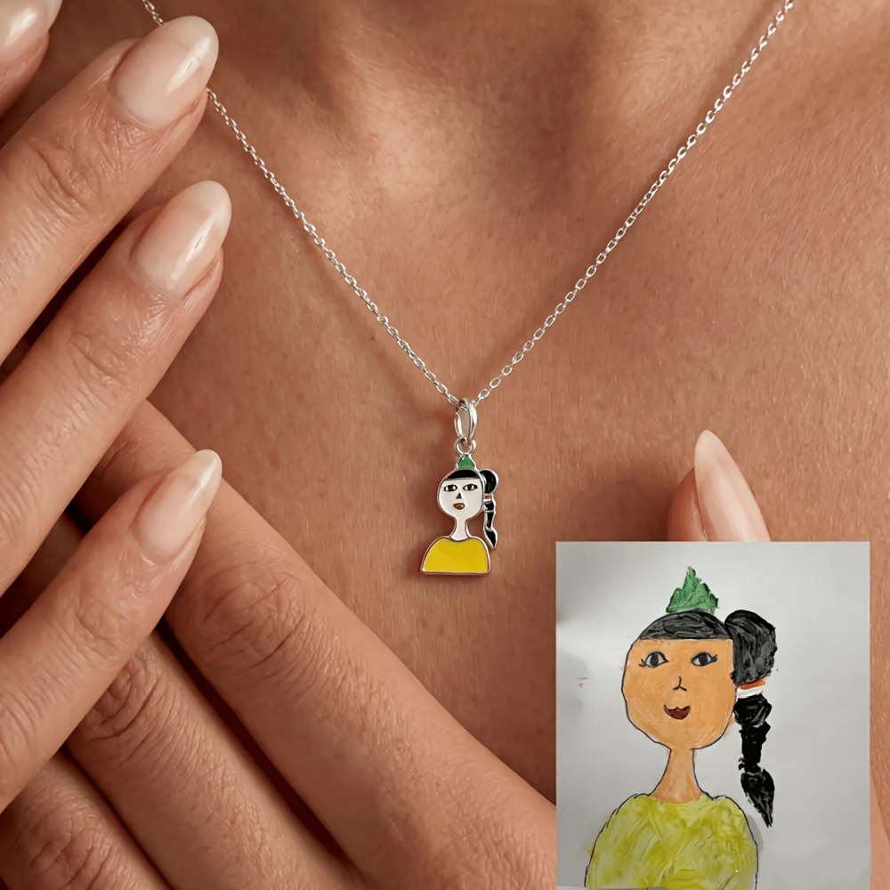 Kinder-Zeichnungsanhänger als  – Name Necklace Custom Bewertung und Preis