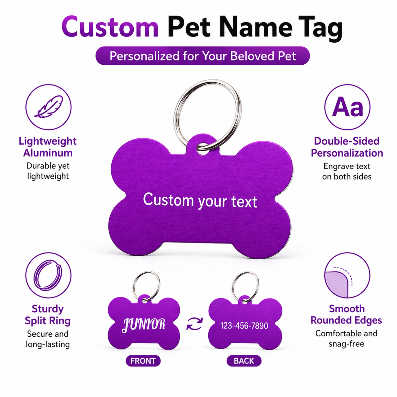 Knochenförmige Personalisierte – Pet Portrait Custom Bewertung und Preis
